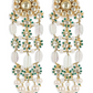 POLKI JAALI EARRINGS - MINT GREEN