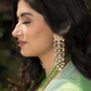 POLKI JAALI EARRINGS - MINT GREEN