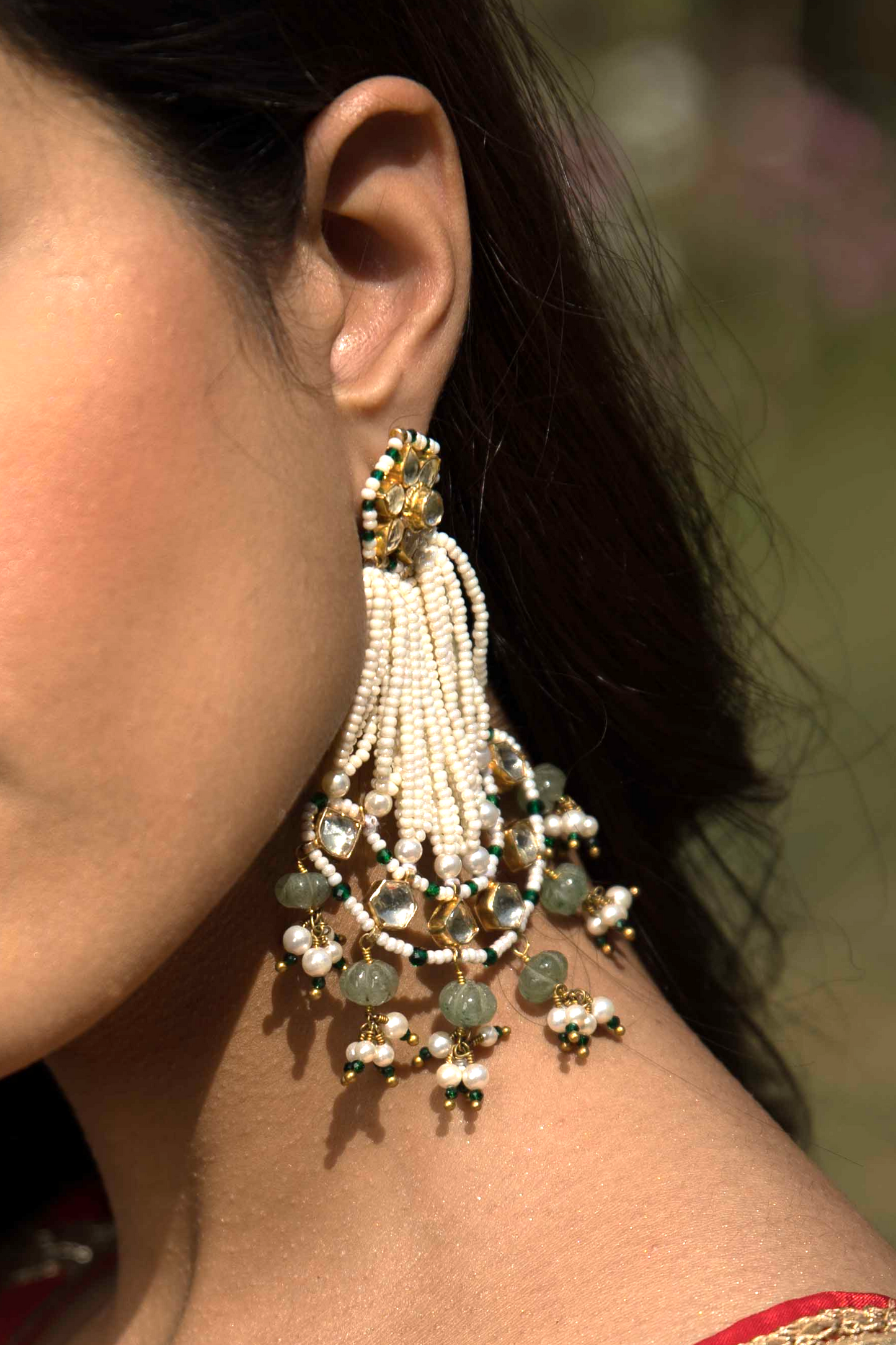 PASSA AHMEDABADI EARRINGS-MINT GREEN