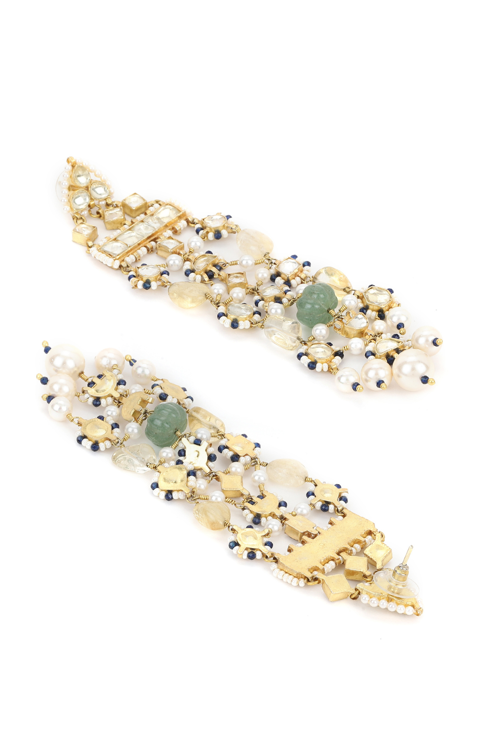 POINTED POLKI JAALI EARRINGS