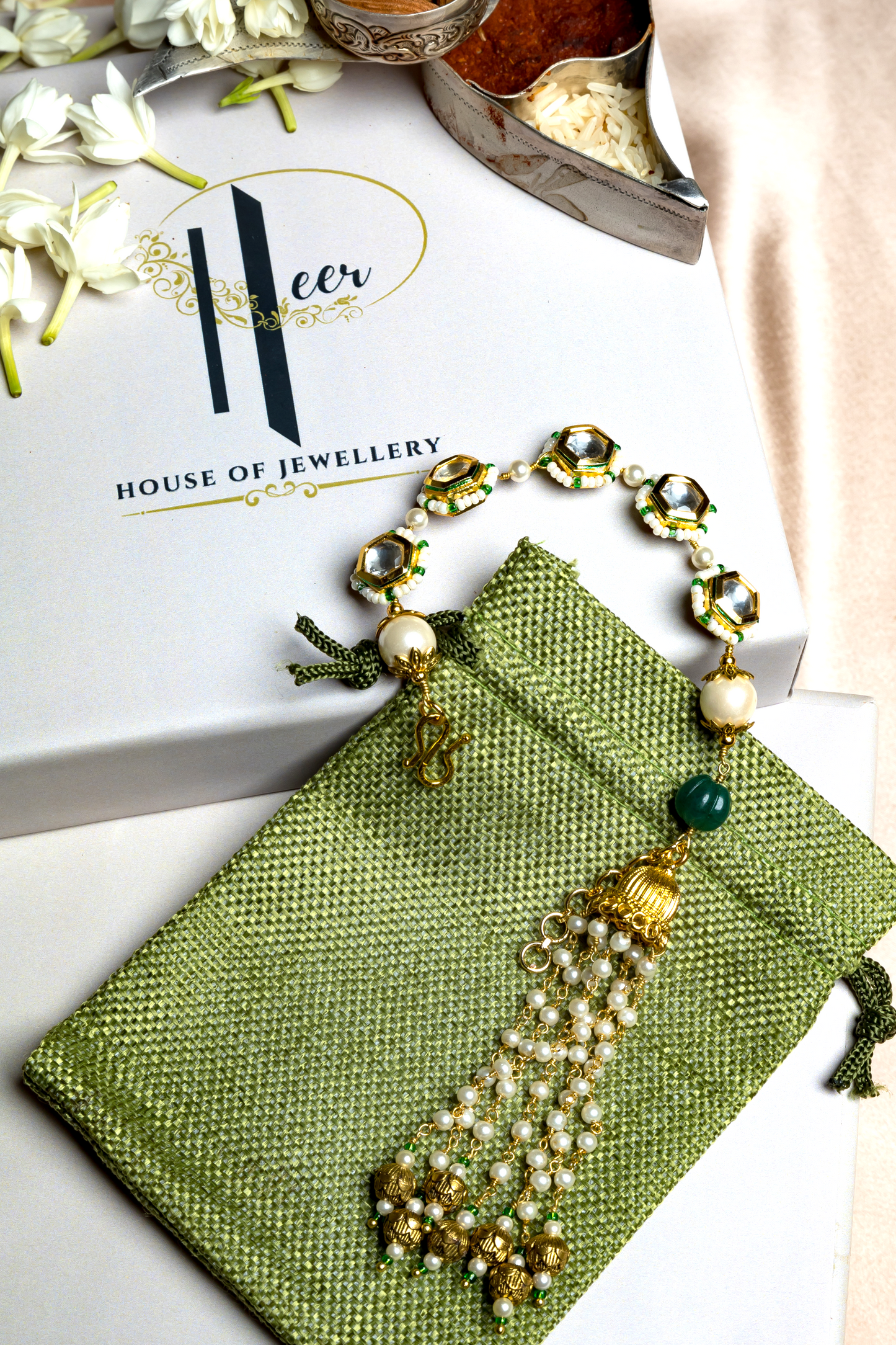 KUBERA LUMBA RAKHI SET- GREEN