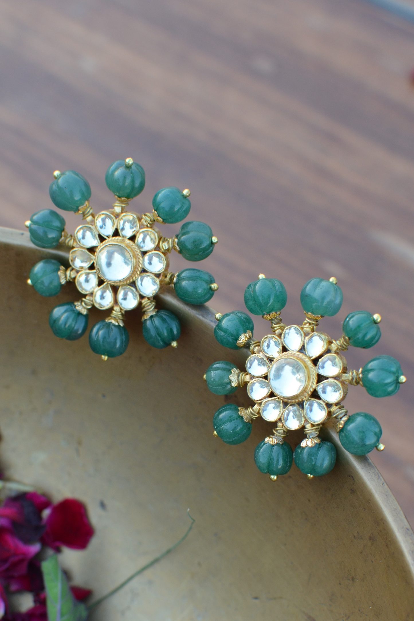 TARAMEEN EARRINGS- EMERALD GREEN