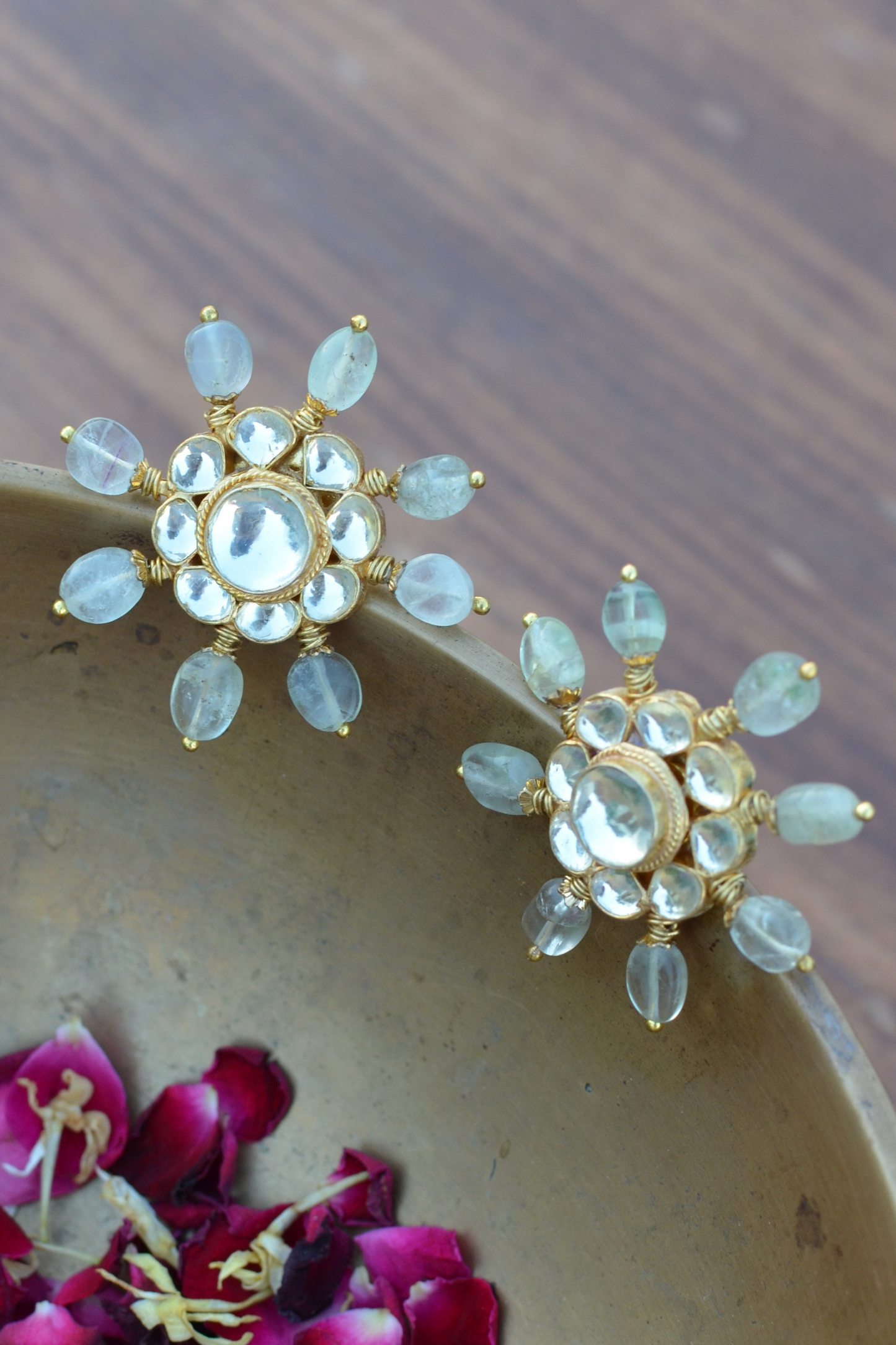 CHANDA POLKI CHOKER & TARAMEEN SAGE EARRINGS