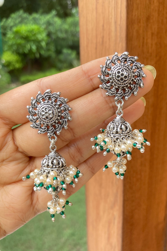 DAMRU EARRINGS- GREEN