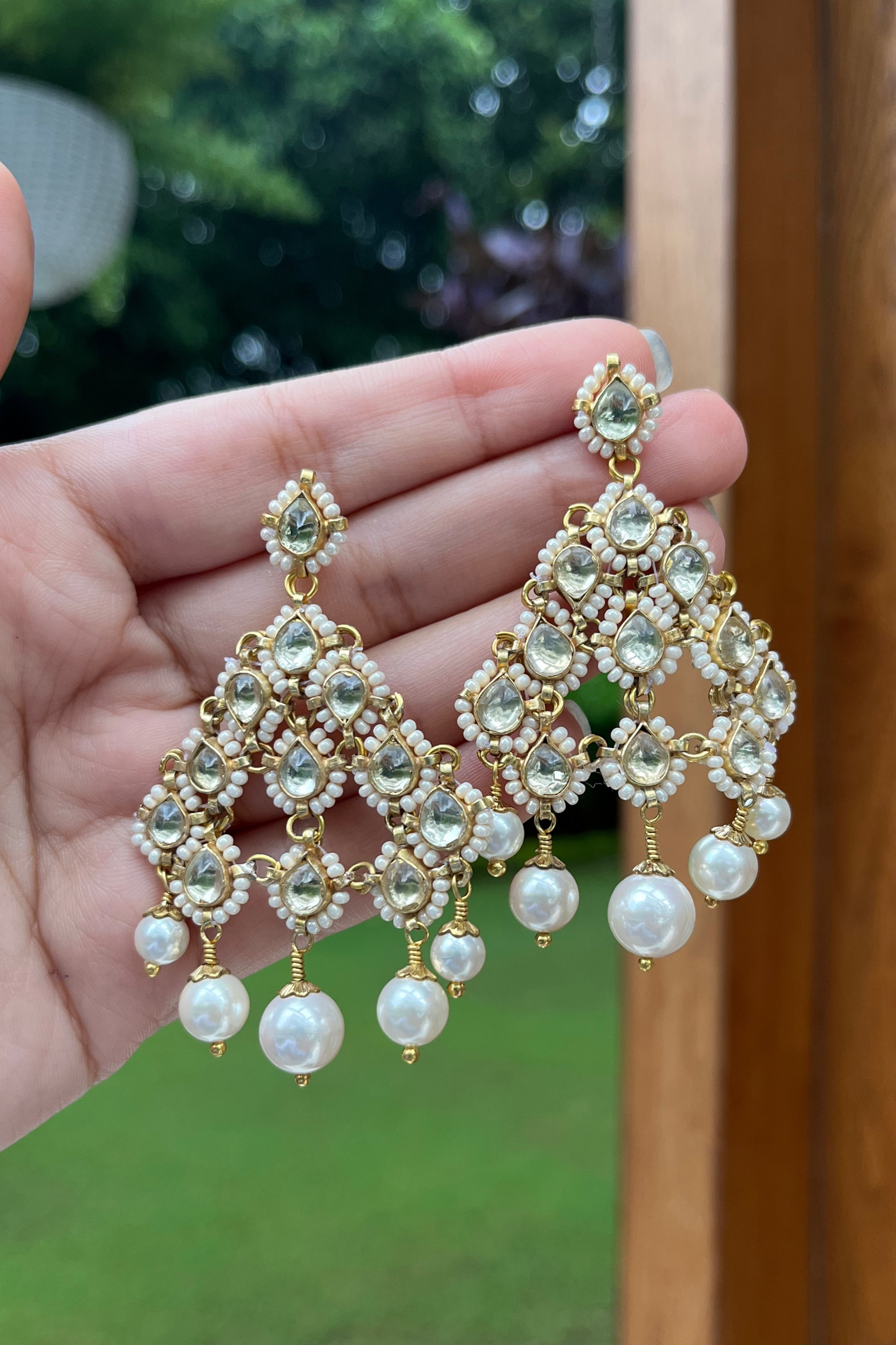 PEARL KUNDANKARI EARRINGS