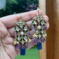 BLUE KUNDANKARI EARRINGS