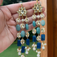 BLUE LOTUS KUNDANKARI EARRINGS