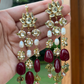 MAROON LOTUS KUNDANKARI EARRINGS