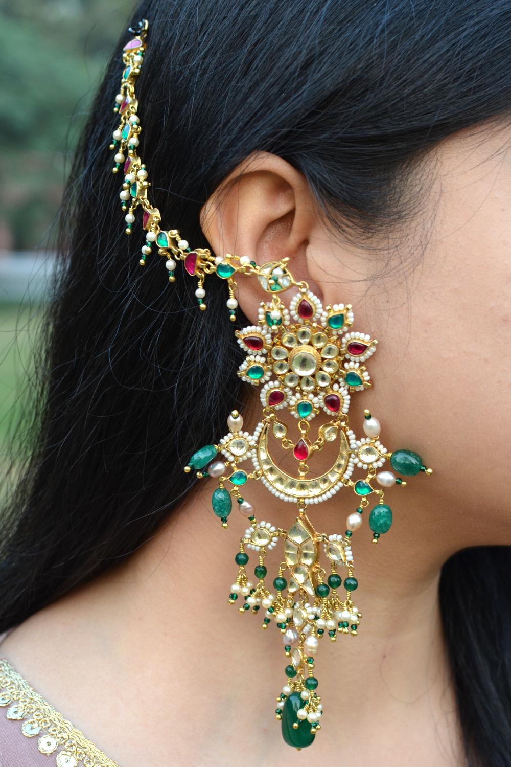 MACHHLI POLKI EARRINGS