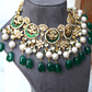 STATEMENT EMERALD BRIDAL CHOKER SET WITH STUDS