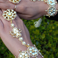 FLOWER DETACHABLE BRIDAL HATHPHOOL-CUM-BRACELET-CUM-RING PAIR