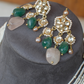 CHANDRAMA NECKLACE SET - PINK & GREEN STONES
