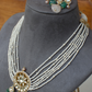 CHANDRAMA NECKLACE SET - PINK & GREEN STONES