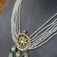 CHANDRAMA NECKLACE SET - PINK & GREEN STONES