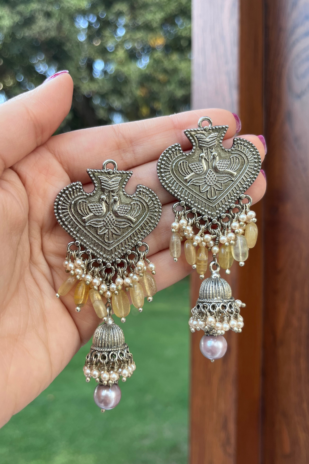 PANKHI CITRINE DROPS JHUMKIS