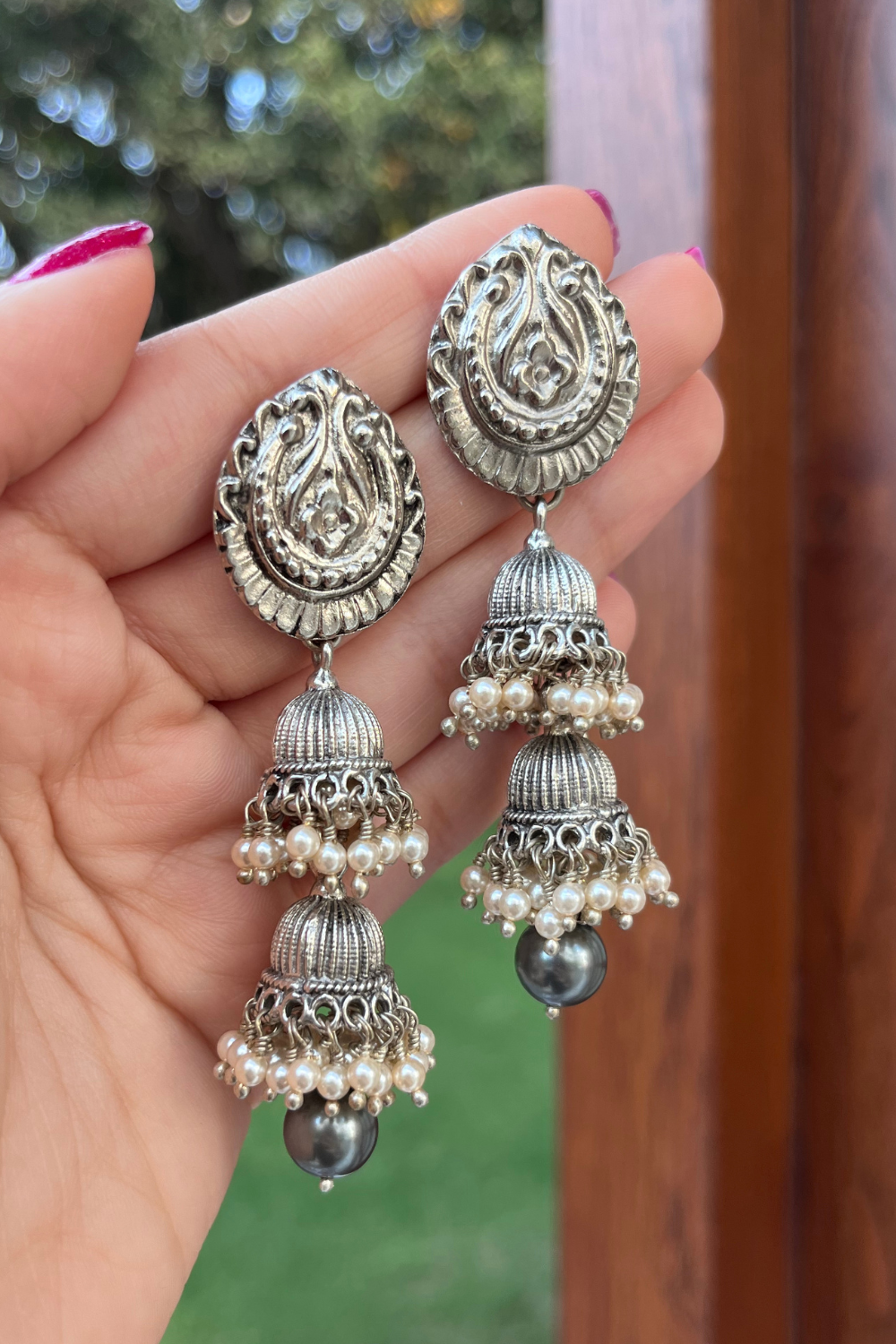 BETEL LEAF DOUBLE JHUMKIS