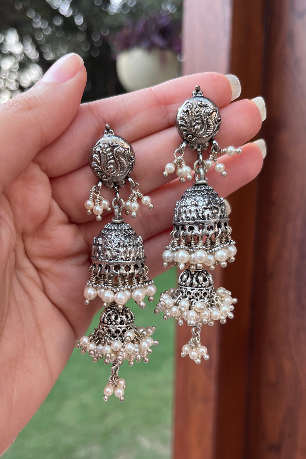 PEACOCK DHOLKI EARRINGS