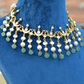 TIARA NECKLACE SET - SAGE GREEN AND PEARL