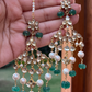 HONEYSUCKLE POLKI EARRINGS- EMERALD GREEN