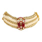 RESHAMI PEARL JAAL BRACELET/CHOKER - RED